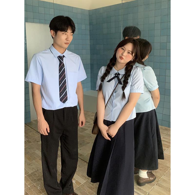山山屿你【梨泰学院】微胖mm泰式学院风半身裙女大码a字百褶长裙