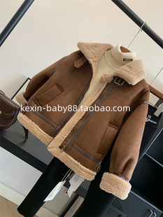 女童外套冬装2025新款洋气儿童加厚鹿皮绒小女孩冬季皮毛一体上衣