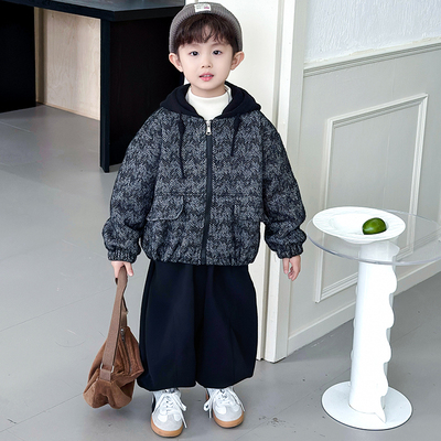 男童外套秋冬季韩系2025新款帅气