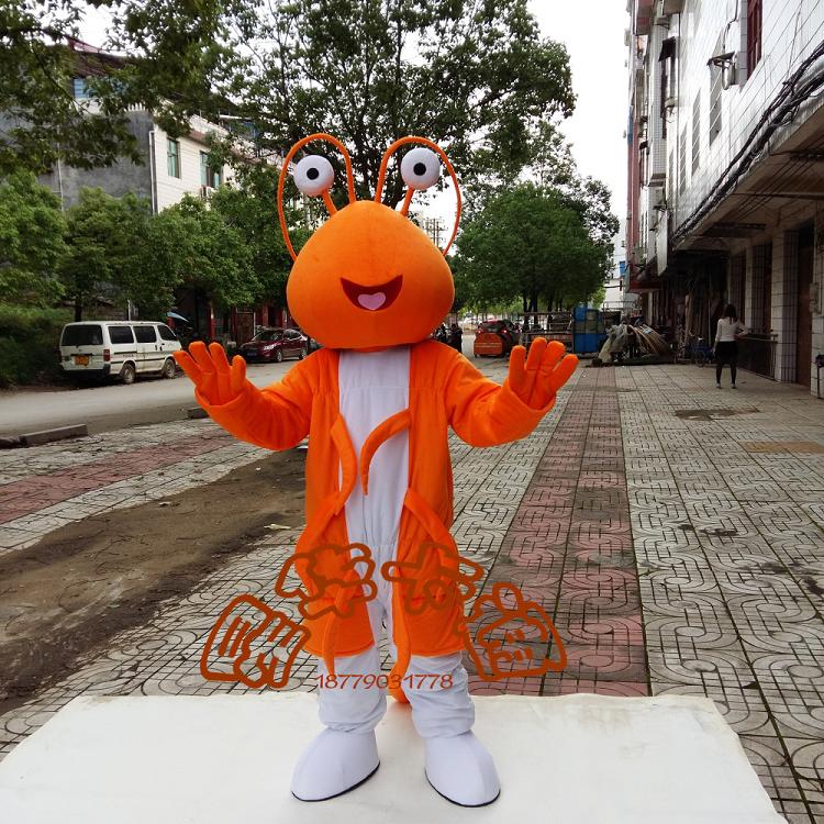 龙虾卡通人偶服装商家餐饮海鲜广告宣传活动形象吉祥物人穿道具服