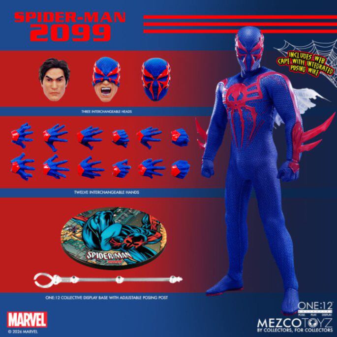 【定金】Mezco 蜘蛛侠2099 再版 漫威 1/12可动人偶 手办玩具