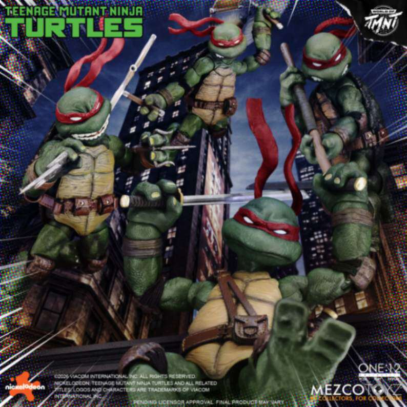 【定金】Mezco 蚂蚁 ONE12 忍者神龟 四人套 初始漫画色 可动人偶
