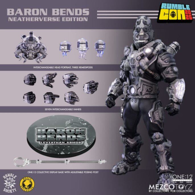 【定金】Mezco 蚂蚁 ONE12深海人利维坦 灰色版1/12可动人偶 金标
