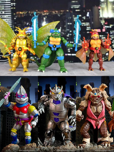 【非现货】定金 彩星 TMNT Godzilla忍者神龟联名哥斯拉 可动人偶