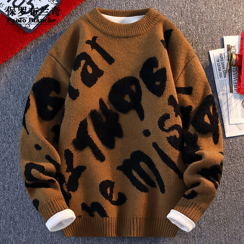 保罗毛衣男针织衫秋季圆领套头男士上衣韩版潮流新款2025针织衫