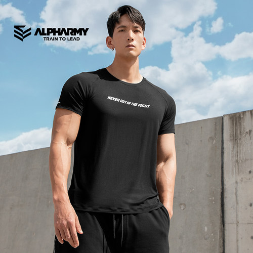 Alpharmy短袖男子速干健身撞色