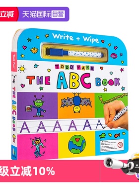 【自营】英文原版 The ABC Book Write Wipe 纸板书 Todd Parr 托德帕尔 低幼宝宝启蒙英语单词字母学习 附可擦写笔