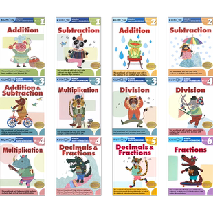 【自营】【数学加减乘除法】Kumon Calculation Math Workbooks G1-G6 数学计算系列小学1-6年级 kumon公文式教育 分数和小数 原版