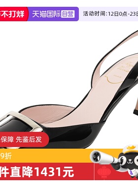 【自营】Roger Vivier女士漆皮方扣高跟鞋露跟鞋 RVW40037740D1P