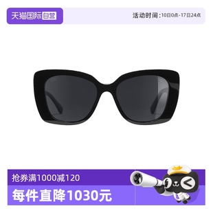 香奈儿侧边水钻字母徽标黑色方框太阳墨镜 Chanel 自营