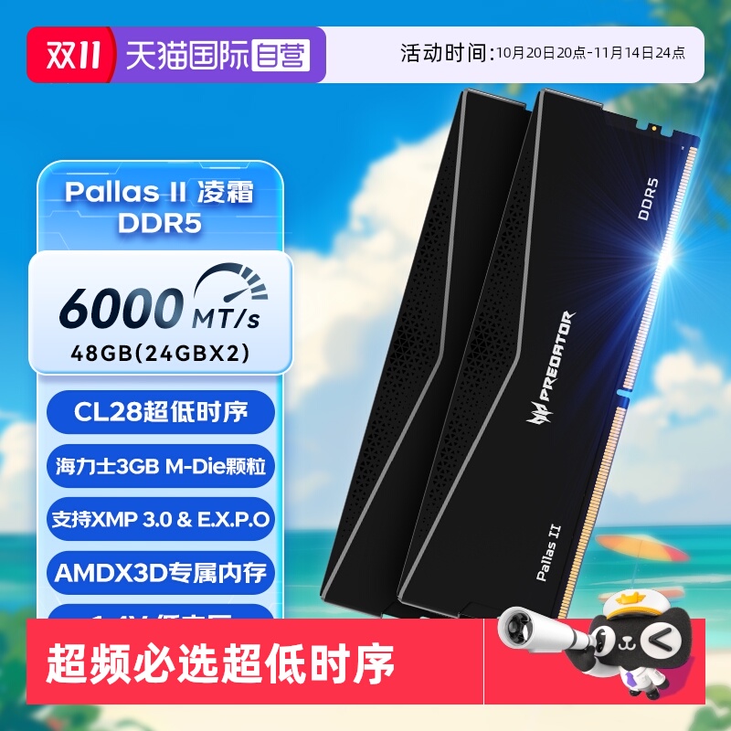 6000c2816Gx2台式内存条掠夺者