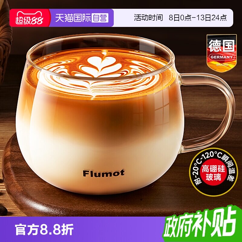 德国玻璃杯子咖啡牛奶早餐耐高温图片
