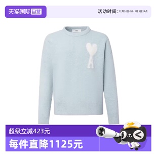 自营 爱心刺绣休闲圆领长袖 AMIPARIS 经典 羊毛 秋冬男女同款