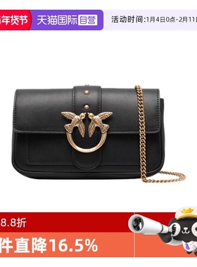 【自营】PINKO经典女款飞鸟燕子包单肩斜挎真皮手提包小号链条包
