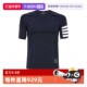 自营 Thom BrowneTB男款 短袖 海军蓝白条纹轻质面料圆领短Tee