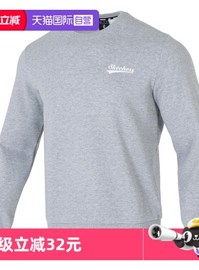 【自营】斯凯奇卫衣新款男女装加绒圆领套头衫休闲服FHL323U073