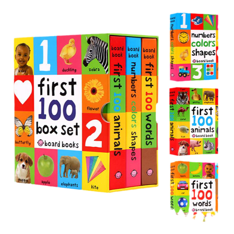 【自营】启蒙认知100词 英文原版绘本First 100 Words/Animals/Colors 1-3岁儿童英语早教启蒙认知纸板书 Roger Priddy
