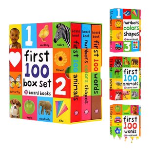 【自营】启蒙认知100词 英文原版绘本First 100 Words/Animals/Colors 1-3岁儿童英语早教启蒙认知纸板书 Roger Priddy