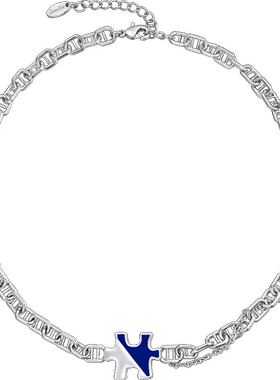 拼接设计时尚潮流拼图项链