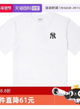 【自营】MLB美职棒童装白色运动T恤时尚休闲短袖7ATSB0453-50WHS