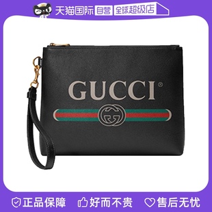 自营 Gucci古驰牛皮LOGO印花手拿包公文包女包包手包572770