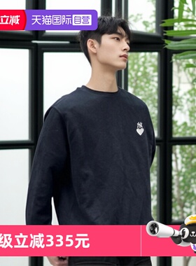 【自营】MLB卫衣新款男女装潮流休闲上衣黑色圆领套头衫3AMTH9144