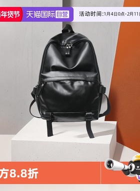 【自营】JANE KLAIN黑色大容量双肩包时尚休闲背包男生书包男包