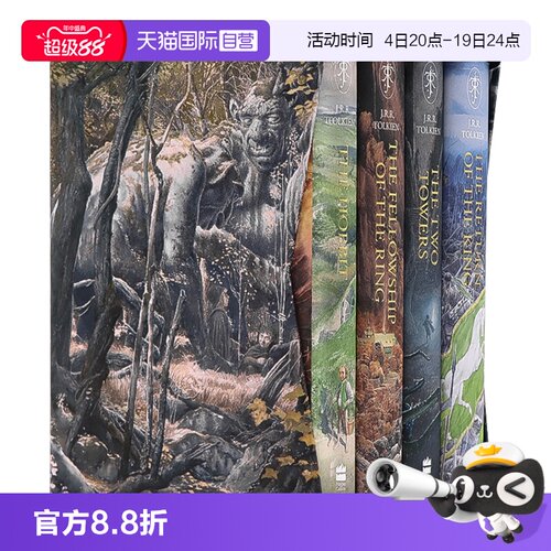 【自营】预售 指环王霍比特人魔戒4册盒装 Alan Lee插图版 托尔金精装 英文原版 The Hobbit The Lord of the Rings JRR Tolkien