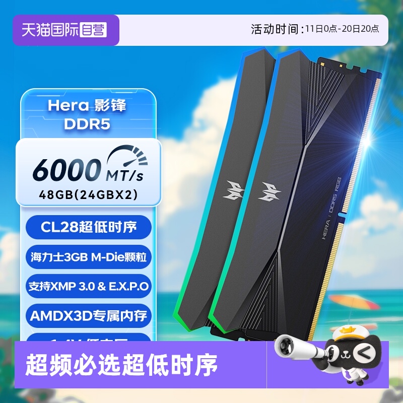 6000c2824Gx2台式内存条掠夺者