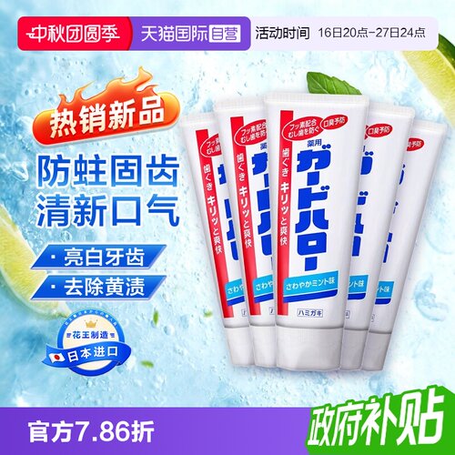 日本进口花王大白牙膏5支