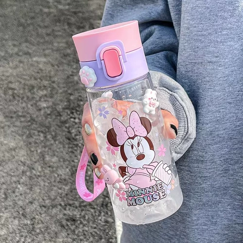 [Автономное управление] Детская чашка для питьевой воды Disney с Микки и Минни, милая летняя портативная герметичная чашка для воды с рисунком Микки и Минни