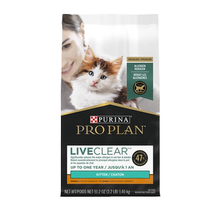 【自营】冠能幼猫粮LiveClear鸡肉抗猫毛防过敏源猫粮1.45kg