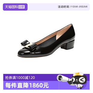 蝴蝶结粗跟鞋 Ferragamo菲拉格慕 高跟女鞋 单鞋 圆头 高跟鞋 自营