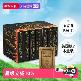 5卷全套权力 Fire 自营 游戏原著小说英文原版 冰与火之歌英国版 乔治RR马丁George And 7本盒装 Ice 现货 Martin Song