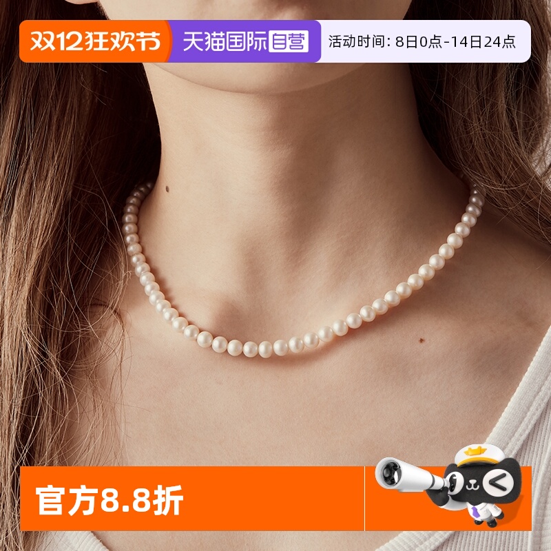 baby珍珠项链女纯银小米珠