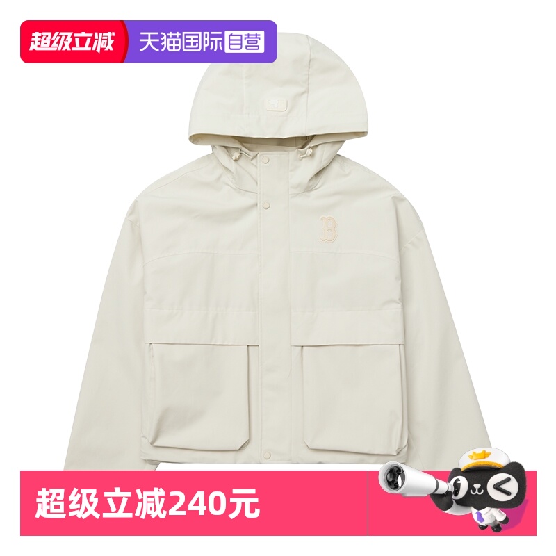 【自营】MLB梭织夹克新款女装舒适运动服户外跑步复古轻便外套