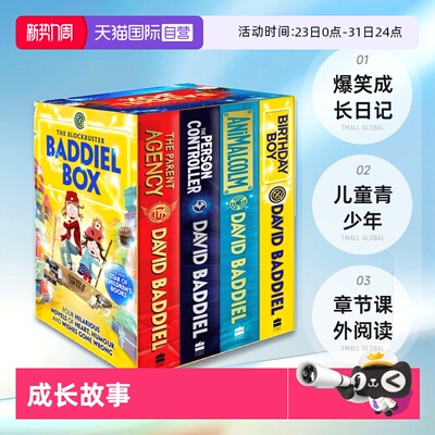 【自营】预售 英文原版 The Blockbuster Baddiel Box 大卫巴蒂尔系列4册盒装 爆笑成长日记英语读物 儿童青少年章节课外阅读