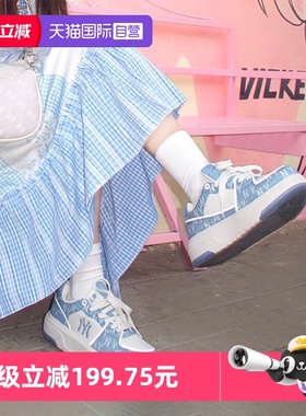 【自营】MLB男女老花运动学长鞋厚底增高休闲板鞋3ASXS015N-50BLS