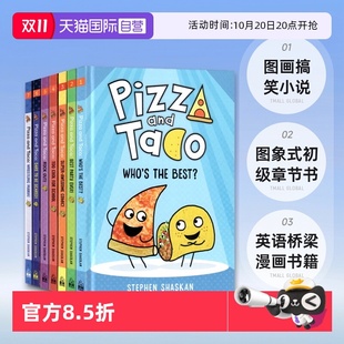 英文原版 Pizza Mani图画搞笑小说图象式 自营 初级章节书英语桥梁漫画书籍 Wrestling 披萨饼与玉米片1234567册合集 Taco and