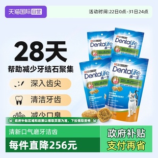 冠能齿一生洁齿饼干猫咪零食磨牙棒除口臭预防牙结石170g 自营