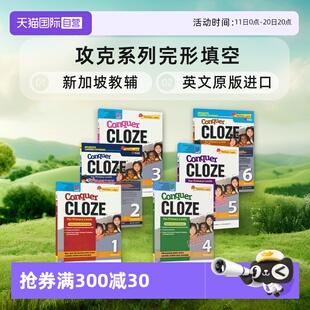 Cloze 自营 Conquer 新加坡教辅 进口 12岁 Workbook SAP 6册套装 6年级练习册 攻克系列完形填空 英文原版