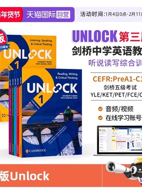 【自营】Unlock第三版 unlock教材 新版 Unlock Reading Writing Listening Speaking 1 2 3 4 5 阅读听力口语 unlock教材第三版
