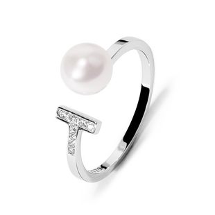 【自营】Idokawa淡水珍珠戒指轻奢高级感字母开口戒S925纯银戒圈