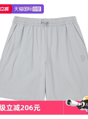 【自营】MLB美职棒男裤女裤浅灰色运动裤休闲梭织短裤3ASMB0153