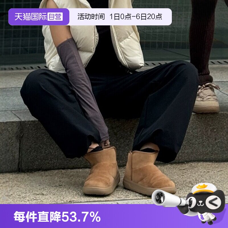 【自营】女鞋休闲短靴驼色简约加绒雪地靴棉童鞋24秋冬新款WBBCB