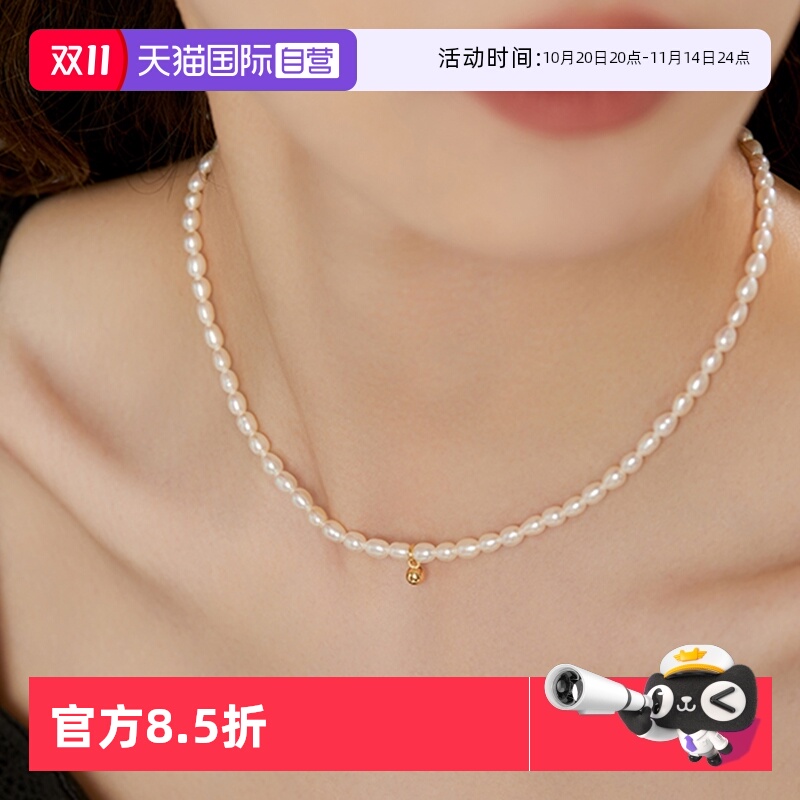 baby淡水珍珠项链女纯银小米珠