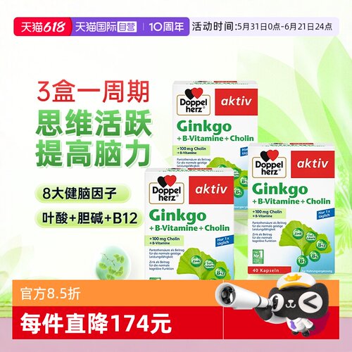 3盒装德国双心银杏叶精华提取物
