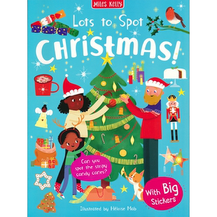 【自营】Lots to spot Christmas 圣诞主题 贴纸活动书 益智游戏 找找乐 数字连连看 走迷宫 眼力大考验 儿童课外读物 英文原版