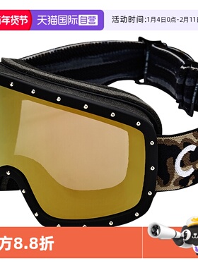 【自营】CELINE滑雪镜金色饰钉豹纹头带活力时尚轻CL40196U