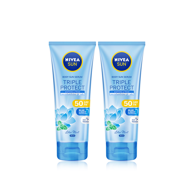 【自营】Nivea/妮维雅三重抵御沁凉身体防晒乳SPF50 180ml*2